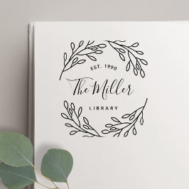 Carimbo Auto Entintado Placa de Reserva da Família Botânica Elegante