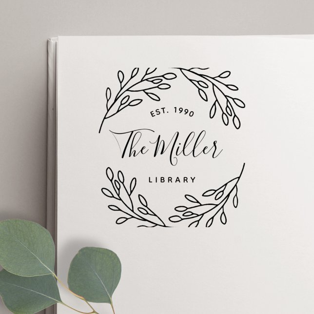 Carimbo Auto Entintado Placa de Reserva da Família Botânica Elegante (Criador carregado)