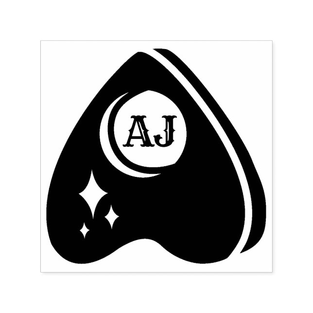 Carimbo Auto Entintado Planchette de Conselho Espírito com Iniciais (Design)