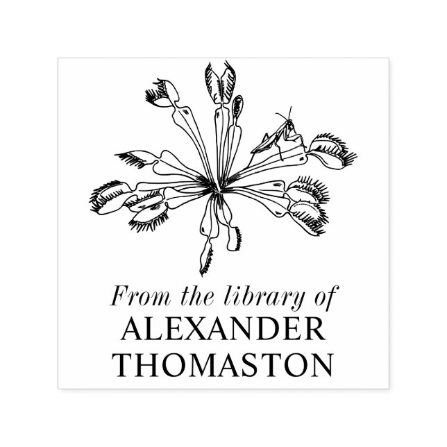 Carimbo Auto Entintado Planta de Venus Flytrap Mantis Biblioteca Nome do  (Design)