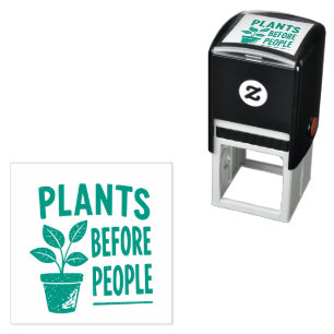 Carimbo Auto Entintado Plantas Engraçadas Antes das Pessoas Arte de Carim