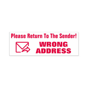 Carimbo Auto Entintado "Por Favor, Volte Ao Remetente!" "ENDEREÇO ERRADO"
