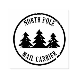 Carimbo Auto Entintado Portador de correio do Polo Norte dos Correios do 