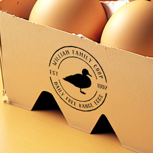 Carimbo Auto Entintado Portas sobre o pato desenhado à mão e Fazenda redo