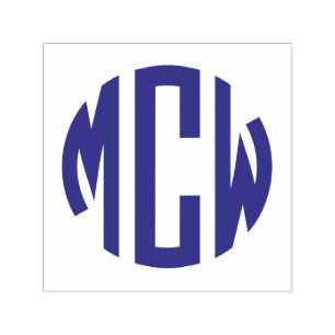 Carimbo Auto Entintado Pré-disquete 3 Monograma do Círculo Inicial