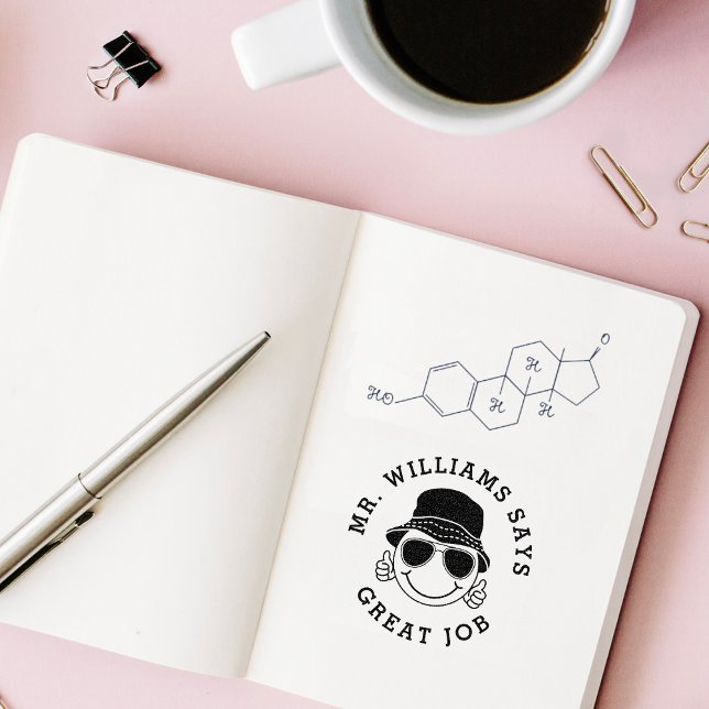 Carimbo Auto Entintado Presente personalizado de professor (Criador carregado)