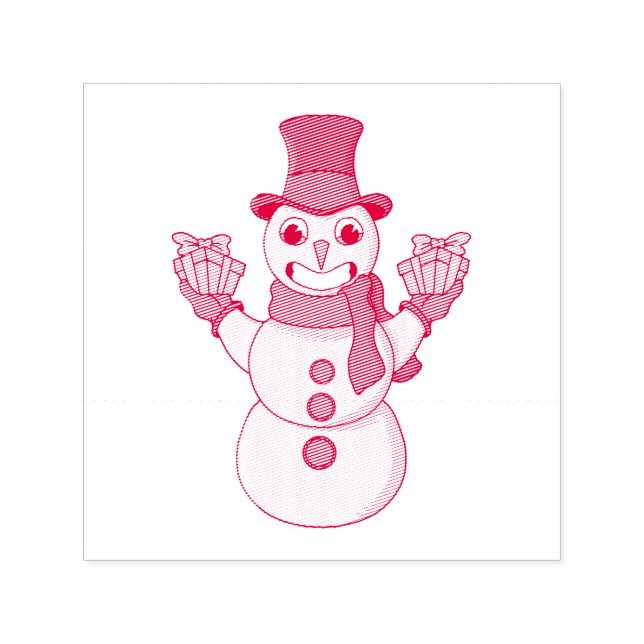 Carimbo Auto Entintado Presentes de Snowman (Design)