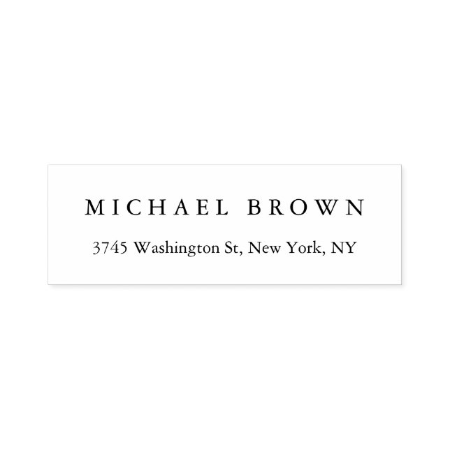 Carimbo Auto Entintado Preto Branco Único Clássico Elegante Simples (Design)