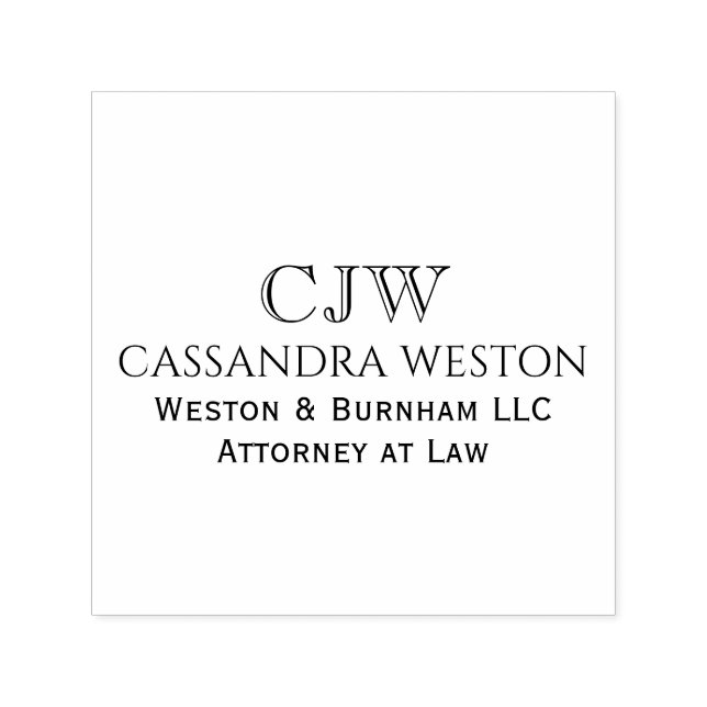 Carimbo Auto Entintado Professional Business Name Title Initials #2 (Design)