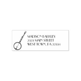 Carimbo Auto Entintado Professor de Música Banjo Musical