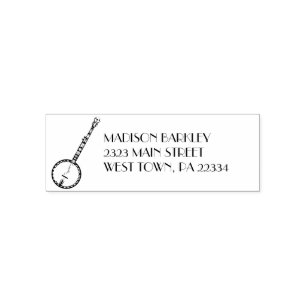 Carimbo Auto Entintado Professor de Música Banjo Musical