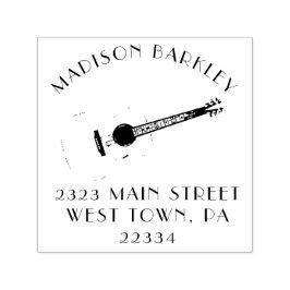 Carimbo Auto Entintado Professor de Música de Violão Acústico