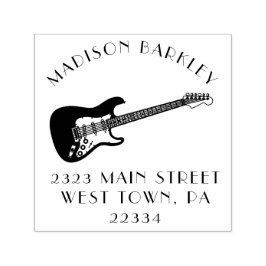 Carimbo Auto Entintado Professor de Música Musical de Violão Elétrico