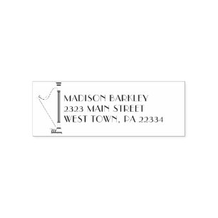 Carimbo Auto Entintado Professora de Música Musical Harp