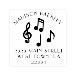 Carimbo Auto Entintado Professora de Música Nota Musical