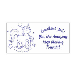 Carimbo Auto Entintado Professora Unicórnio Bom Trabalho, Bem Feitas Garo