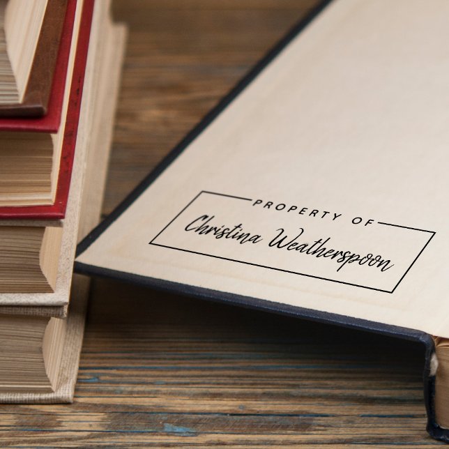 Carimbo Auto Entintado Propriedade Simples Do Nome Do Script Manuscrito (Simple Property Of Handwritten Script Name Self-inking Stamp)