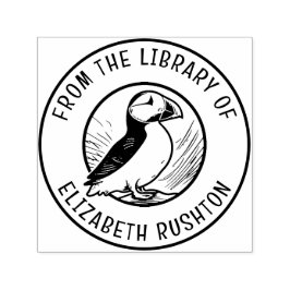 Carimbo Auto Entintado Puffin da Biblioteca do Livreto