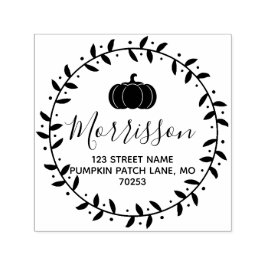 Carimbo Auto Entintado Pumpkin de outono e Wreath Personalizados