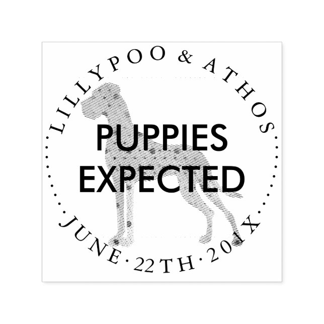Carimbo Auto Entintado Puppy expectativa anunciando selos Great Dane (Design)