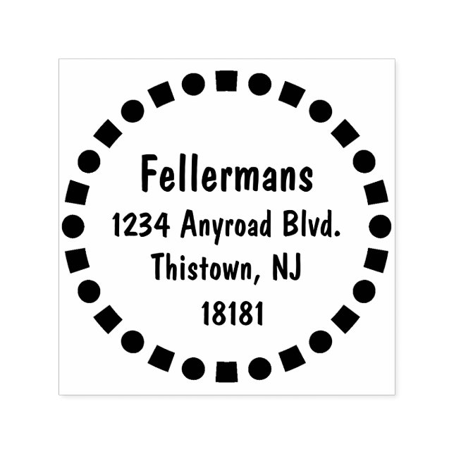 Carimbo Auto Entintado Quadrados e Círculos (Design)