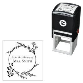 Carimbo Auto Entintado Quadro Botânico da Biblioteca de