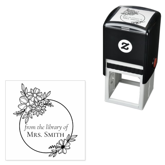 Carimbo Auto Entintado Quadro Floral Da Biblioteca De (In Situ)
