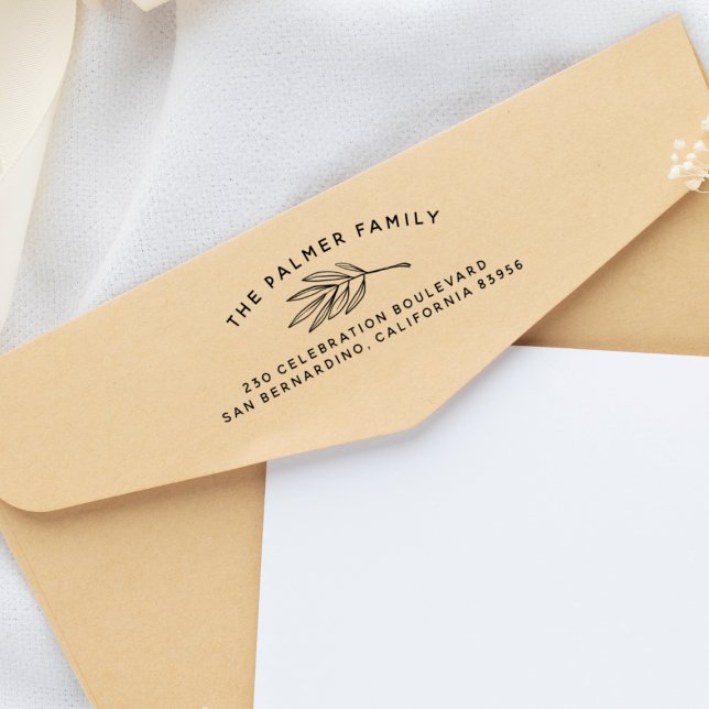 Carimbo Auto Entintado Qualquer Nome Endereço de Retorno de Folha Minimal (Rubber Stamp Mock-up)