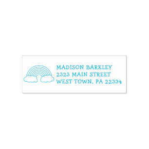 Carimbo Auto Entintado Rainbow Cute Kids Return Address Stamp