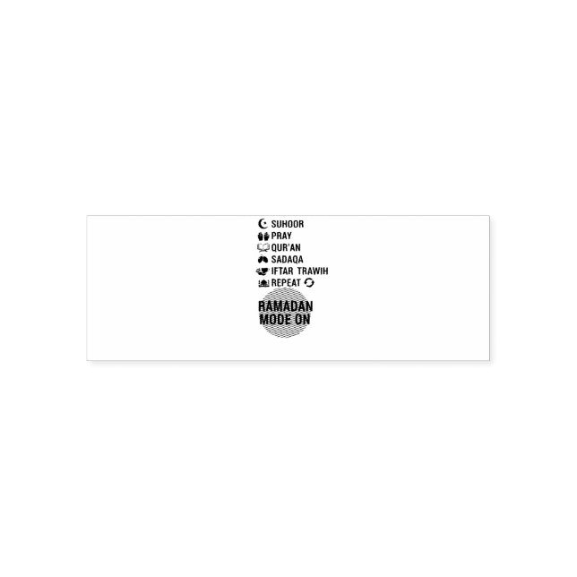Carimbo Auto Entintado Ramadan Mode On,Islamic Fasting Activities List, (Design)