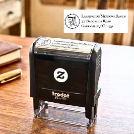 Carimbo Auto Entintado Ranking Business com o logotipo de cavalos de aram