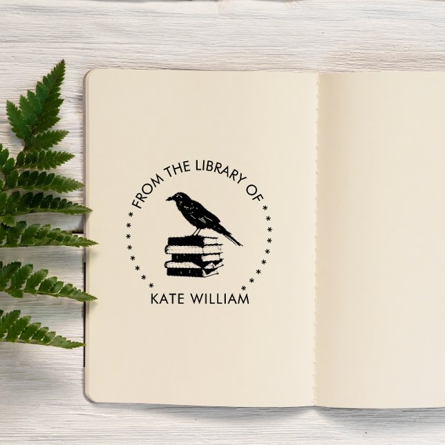 Carimbo Auto Entintado Raven Da biblioteca do selo redondo (Criador carregado)