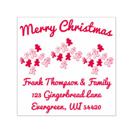 Carimbo Auto Entintado Red Gingercake Endereço de Natal feliz