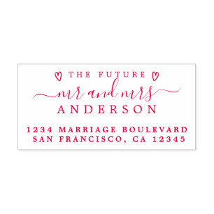 Carimbo Auto Entintado Red Script Future Sr. Wedding Endereço de Regress