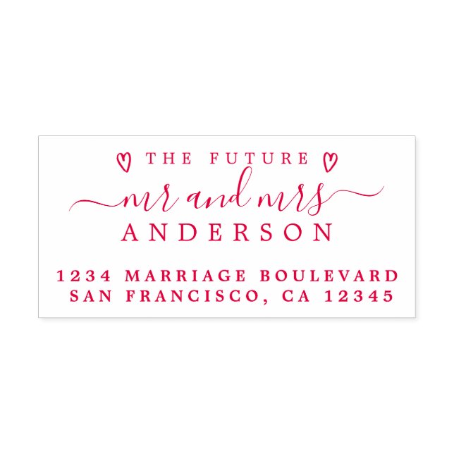 Carimbo Auto Entintado Red Script Future Sr. Wedding Return Endereço (Design)
