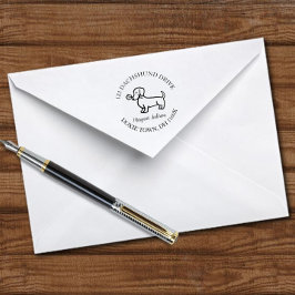 Carimbo Auto Entintado Red Smooth Dachshund Endereço de devolução de cart