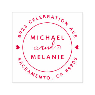 Carimbo Auto Entintado Redemoinhos modernos que Wedding em volta do