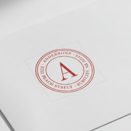 Carimbo Auto Entintado (REDIMENSIONADO) Monograma Elegante Endereço de de