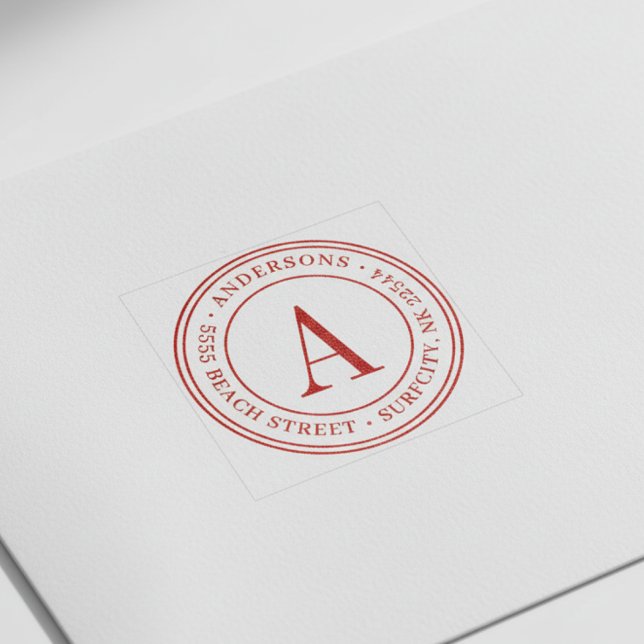 Carimbo Auto Entintado (REDIMENSIONADO) Monograma Elegante Endereço de de (Criador carregado)