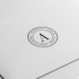 Carimbo Auto Entintado (REDIMENSIONADO) Monograma Elegante Endereço de de