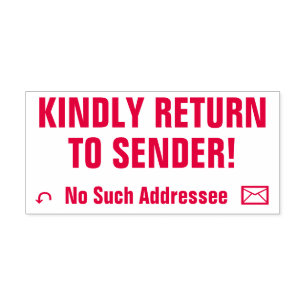 Carimbo Auto Entintado "REGRESSE COM CERTEZA AO SENDER!" "Nenhum Destinat