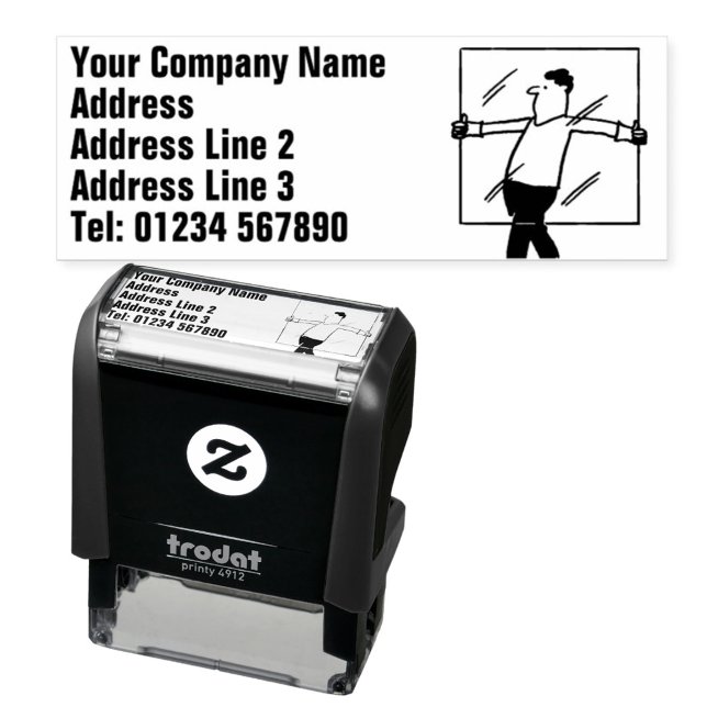 Carimbo Auto Entintado Reparações das janelas de vidro e vidro (Criador carregado)