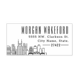 Carimbo Auto Entintado Residente de Nashville | Linha do Skyline Moderna