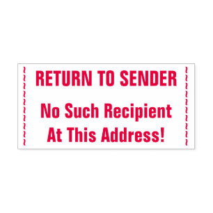 Carimbo Auto Entintado "RETORNAR AO ENDER" E "Nenhum Destinatário ..."
