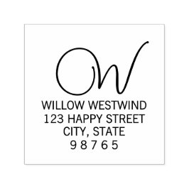 Carimbo Auto Entintado Retornar Endereço Moderno Monograma