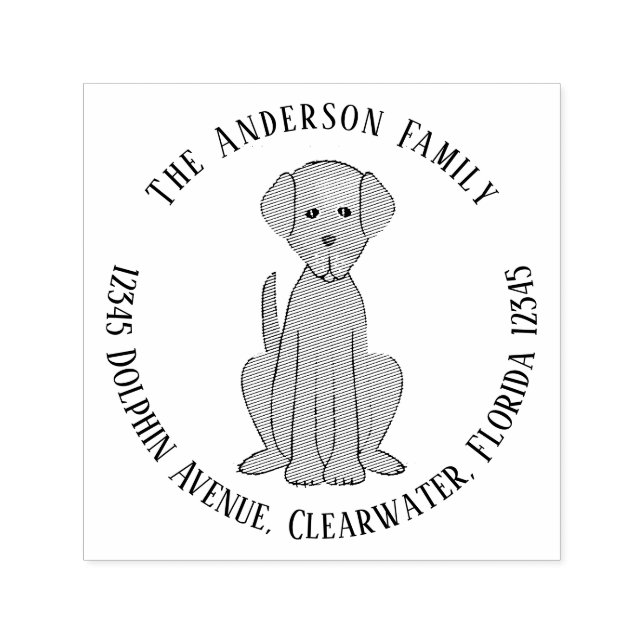 Carimbo Auto Entintado Retornar Endereço Pet Dog Whimsic Puppy (Design)