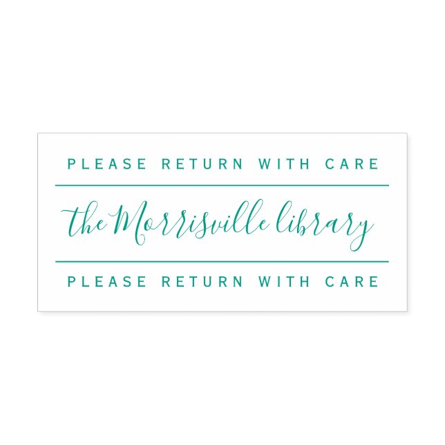 Carimbo Auto Entintado Retorne com o nome moderno da biblioteca personali (Design)