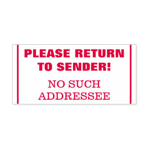 CARIMBO AUTO ENTINTADO "RETORNE POR FAVOR AO REMETENTE!" "NENHUM TAL