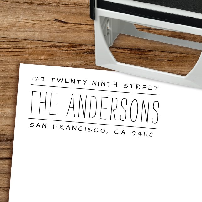 Carimbo Auto Entintado Retorno de autodigitação de endereço Escrevendo de (Criador carregado)