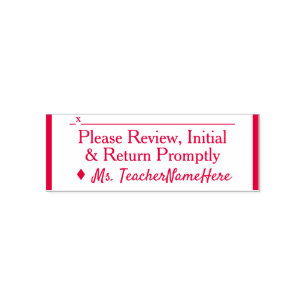 Carimbo Auto Entintado "Revise, Inicial e Retorne Imediatamente"